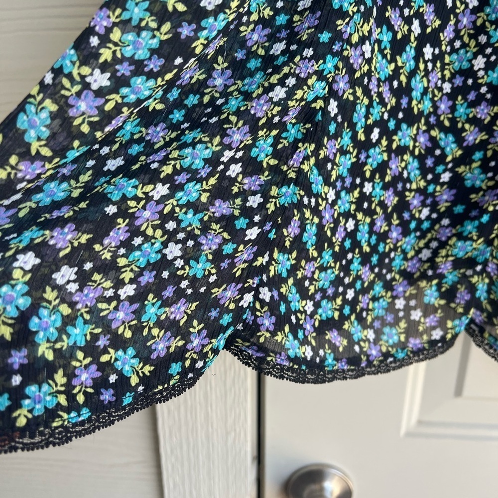Dressbarn Size 22 Floral Chiffon Maxi Skirt Made in USA Lightweight - Picture 4 of 10